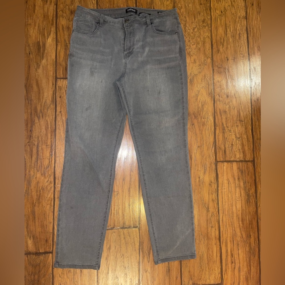 Buffalo David Bitton Charcoal stretch Skinny Jeans womans size 14 34